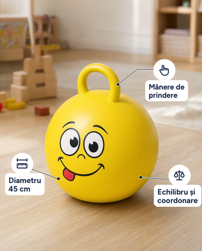 Minge săritoare Hopping Ball pentru copii, 45 cm, cu mânere