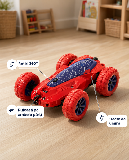 Mașină cu telecomandă RC Stunt Car, 2,4 GHz, rotire 360°, lumini