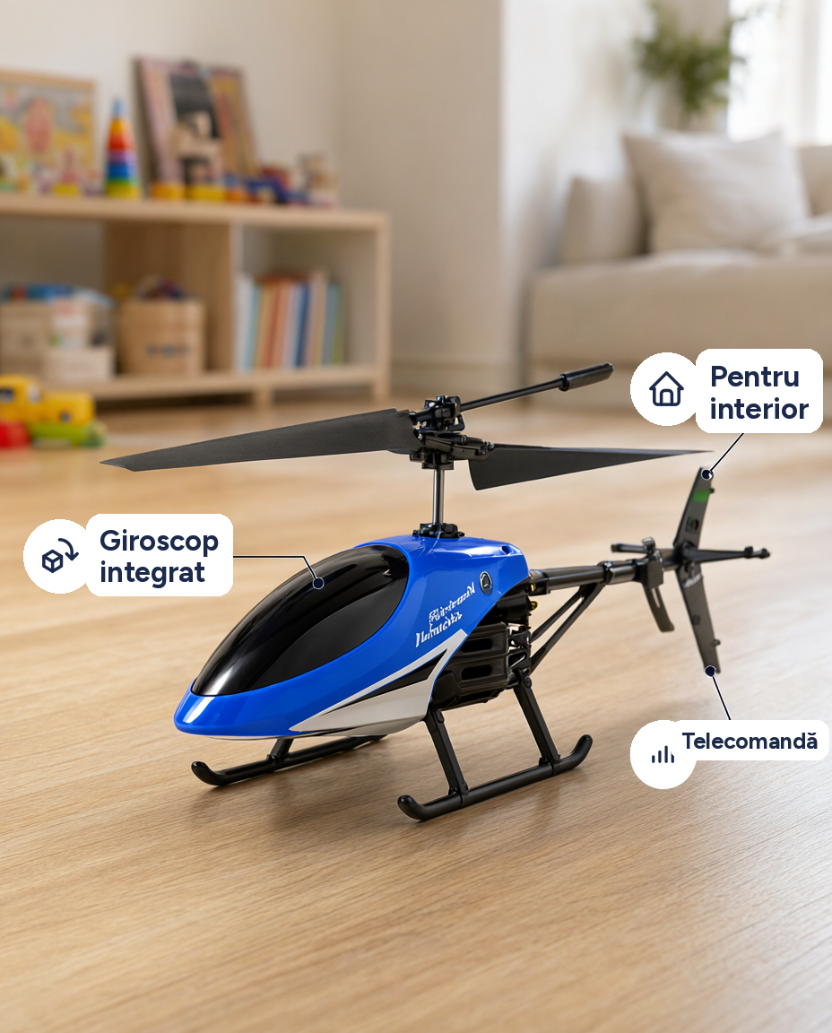 Elicopter RC cu giroscop integrat, pentru interior