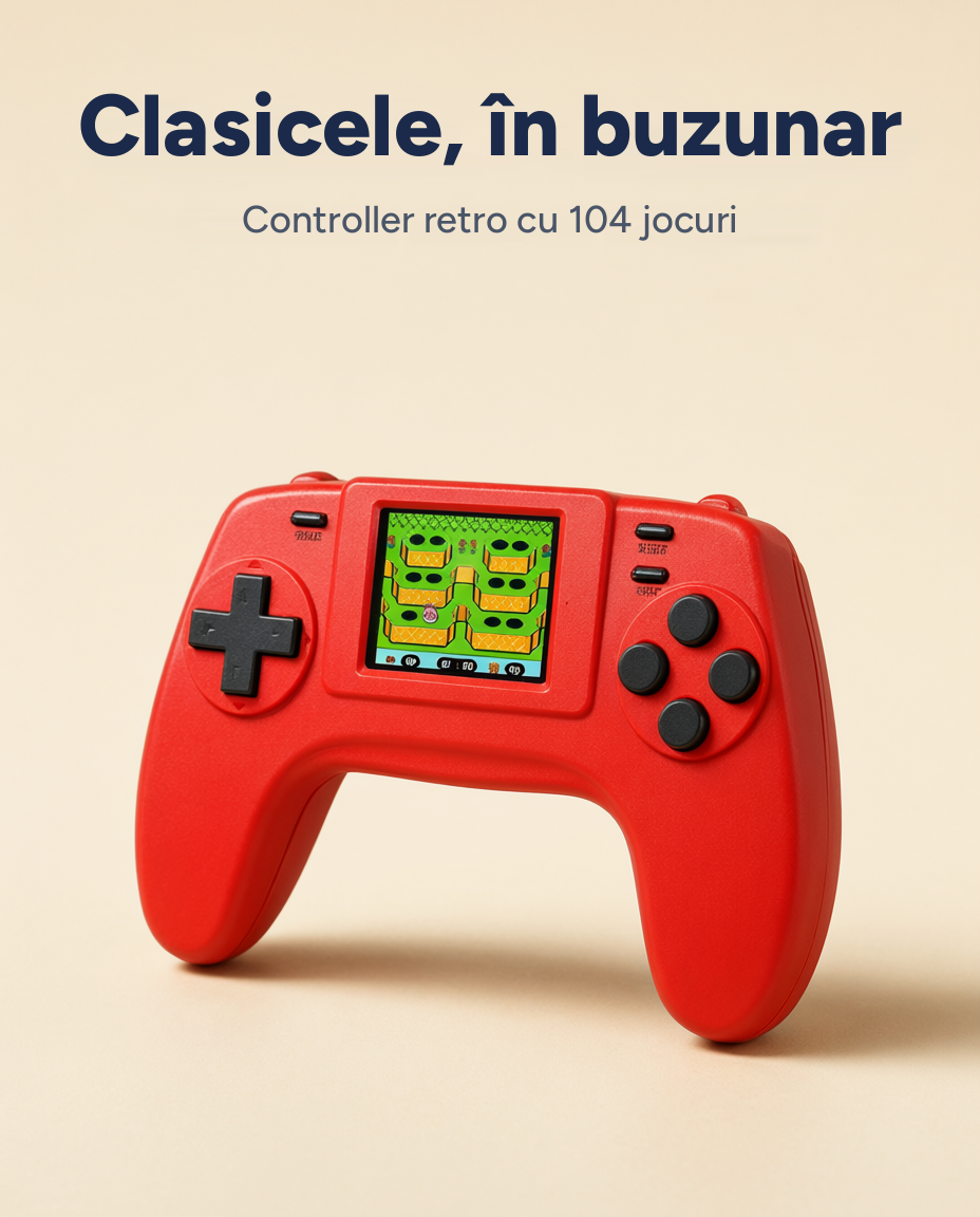 Controller retro cu 104 jocuri 8-bit încorporate