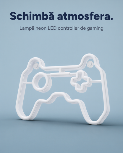 Lampă neon LED în formă de controller de gaming, alimentare USB