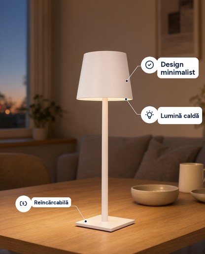 Lampă de masă reîncărcabilă, design minimalist