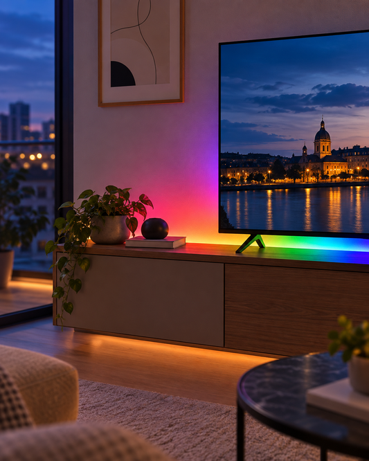 Bandă LED Baltimore Digital LED Strip, 10 m, RGB și alb cald, telecomandă