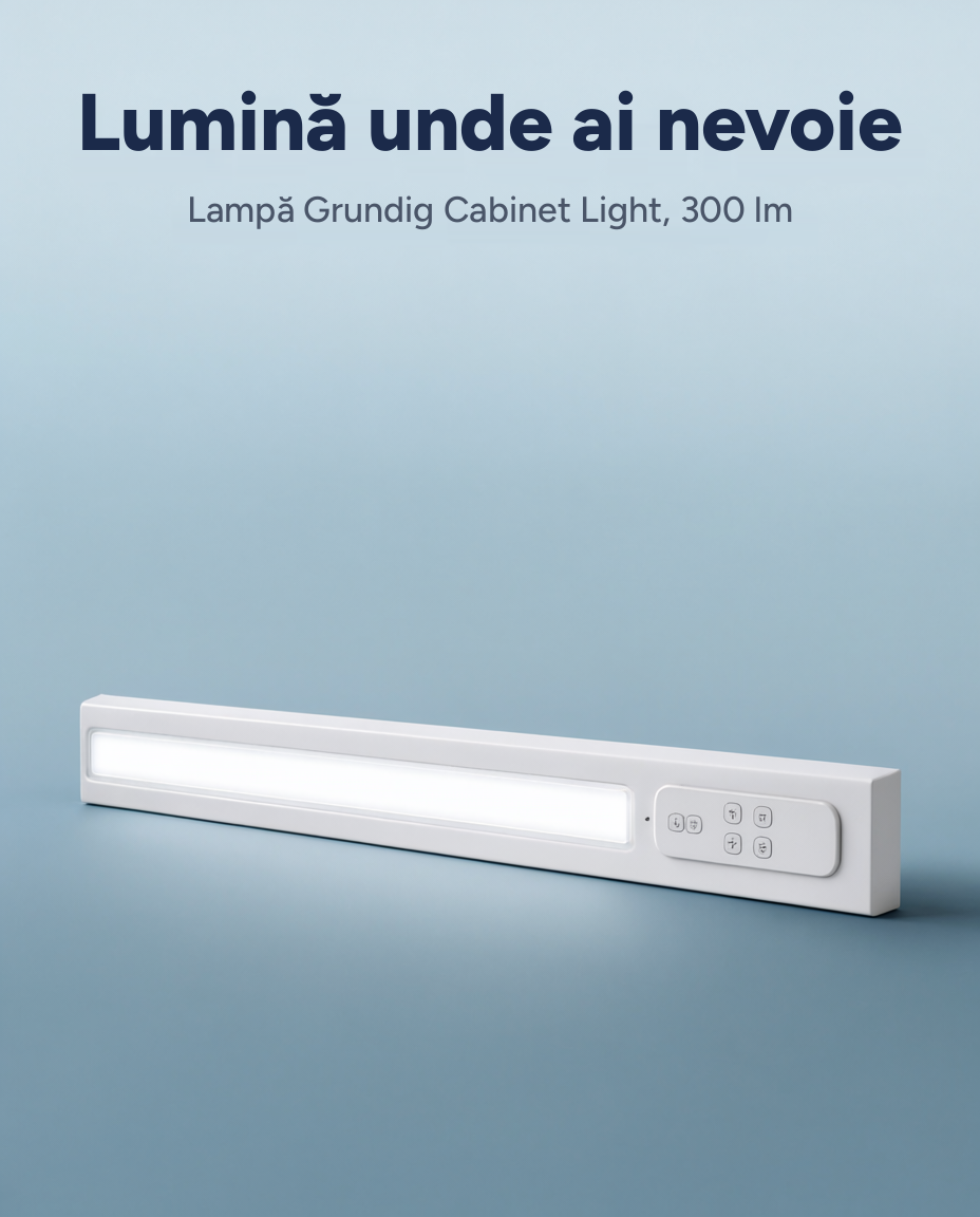 Lampă Grundig Cabinet Light cu senzor de mișcare, 300 lm, 38 cm, telecomandă