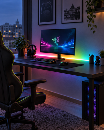 Bandă LED RGB pentru gaming, 3 m, alimentare USB, telecomandă