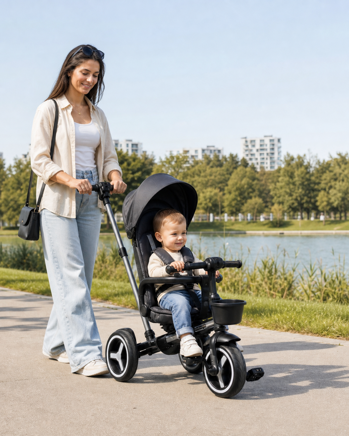 Tricicletă Multifuncțională 3 în 1 Modernă – Confort & Siguranță