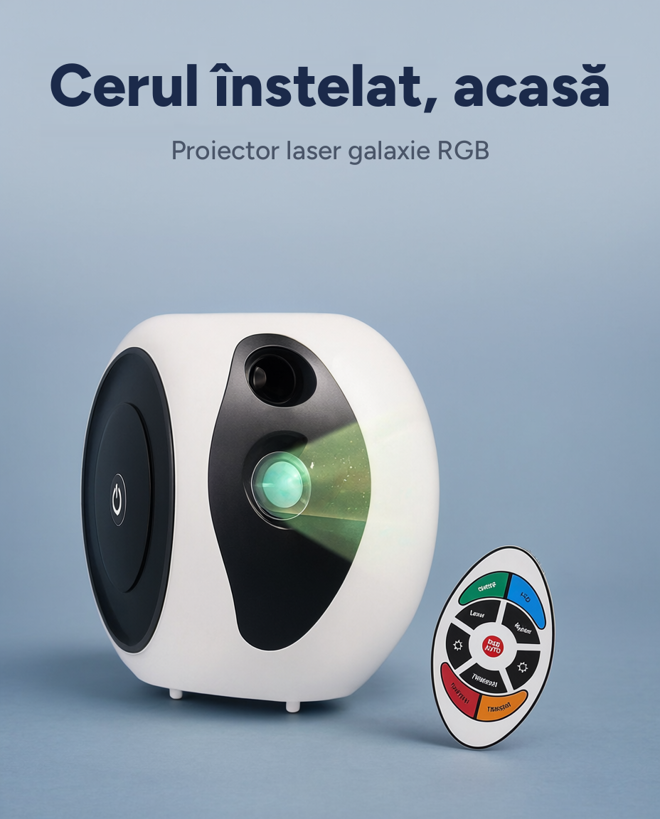 Proiector laser galaxie RGB cu telecomandă și timer