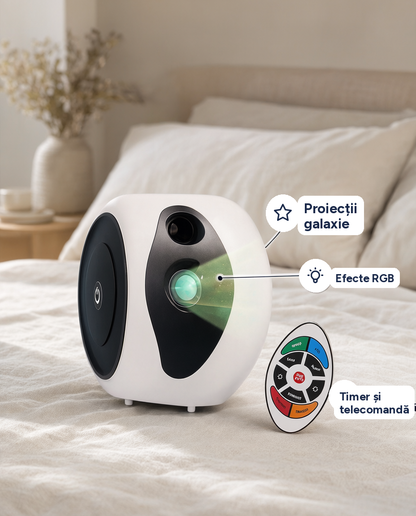 Proiector laser galaxie RGB cu telecomandă și timer