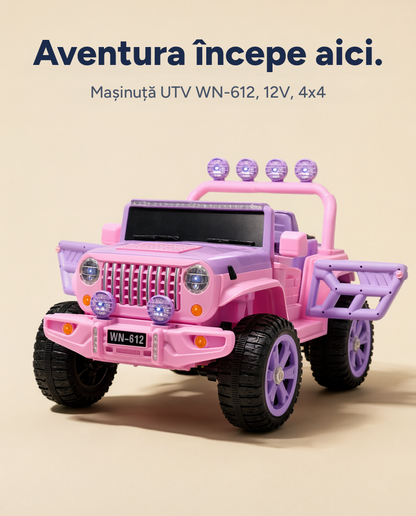 Mașinuță electrică pentru copii UTV Cross Country WN-612, 12V, 4x4, telecomandă parentală