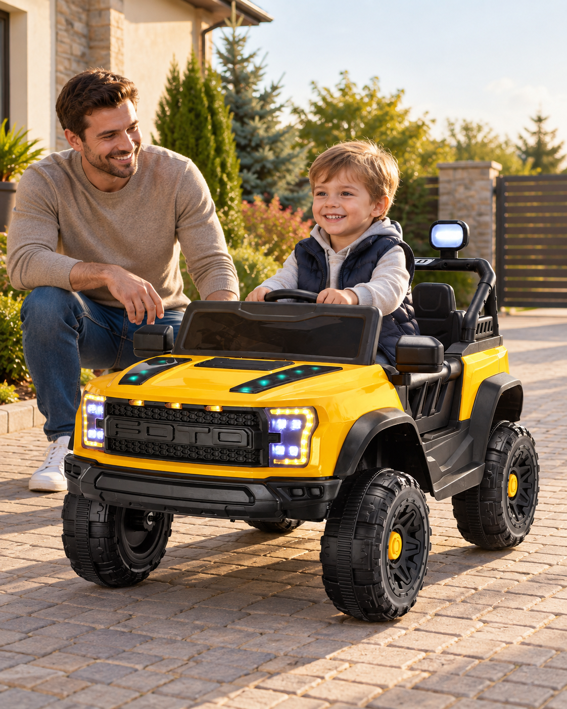 Mașină electrică SUV off-road JR-E903 pentru copii, 12V, 4x4, lumini și muzică