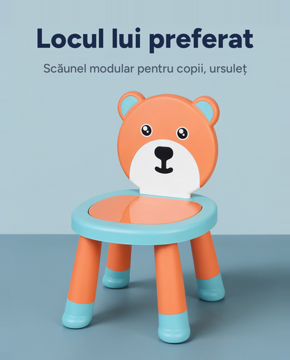 Scăunel modular pentru copii, plastic, picioare antiderapante