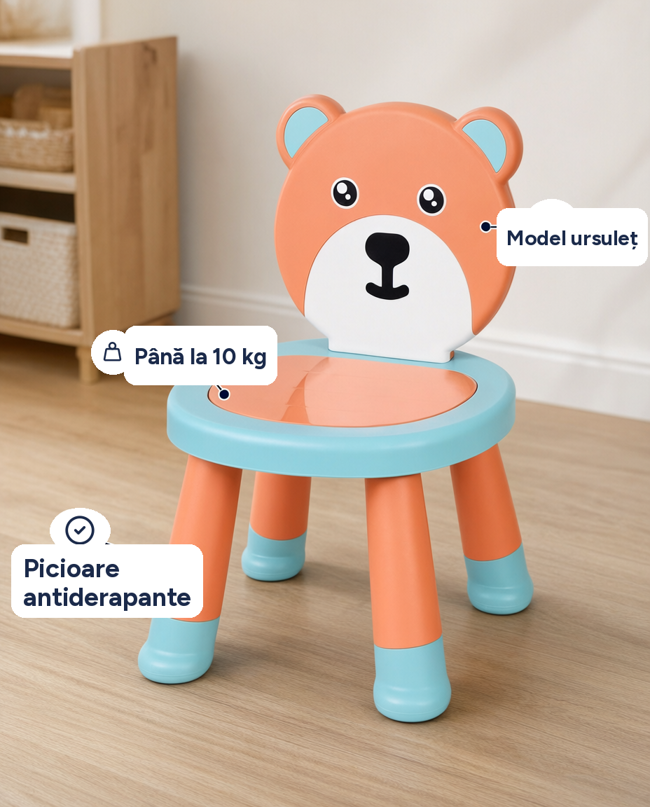 Scăunel modular pentru copii, plastic, picioare antiderapante