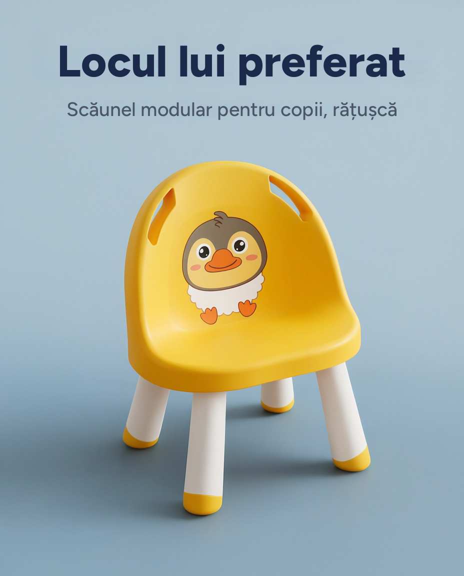 Scăunel modular pentru copii, plastic, picioare antiderapante