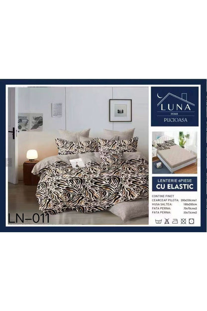 Set Lenjerie de Pat Finet 6 Piese (Pat Dublu) - Model Animal Print
