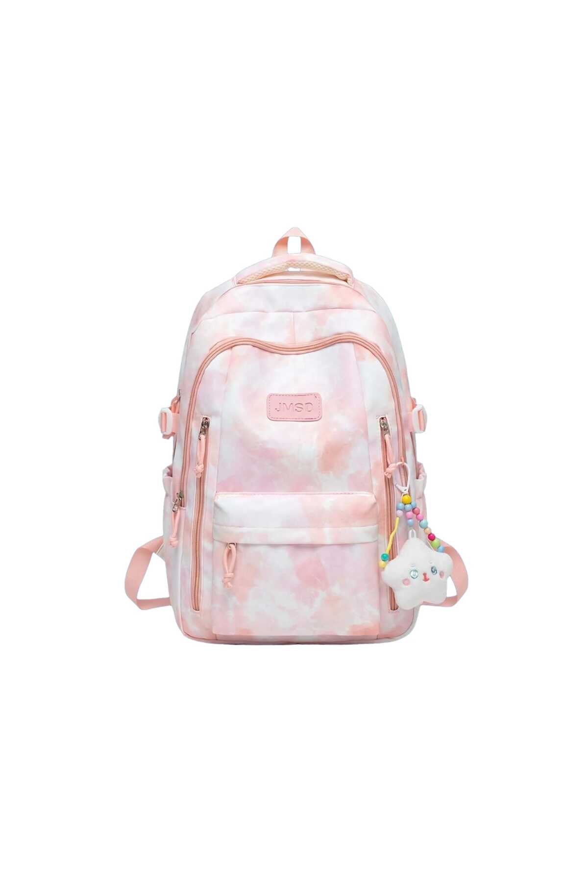 Rucsac Școală și Casual pentru Fete, Model Tie-Dye Mov și Albastru Pastel, Impermeabil, cu Compartimente