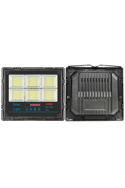 Jiayi Proiector LED Solar, Putere 200W, Autonomie 12-16h, Kit Complet cu Panou Fotovoltaic și Telecomandă, Rezistent la Apă IP66/IP67, Lumină Alb Rece 6500K, Funcție Automat/Amurg