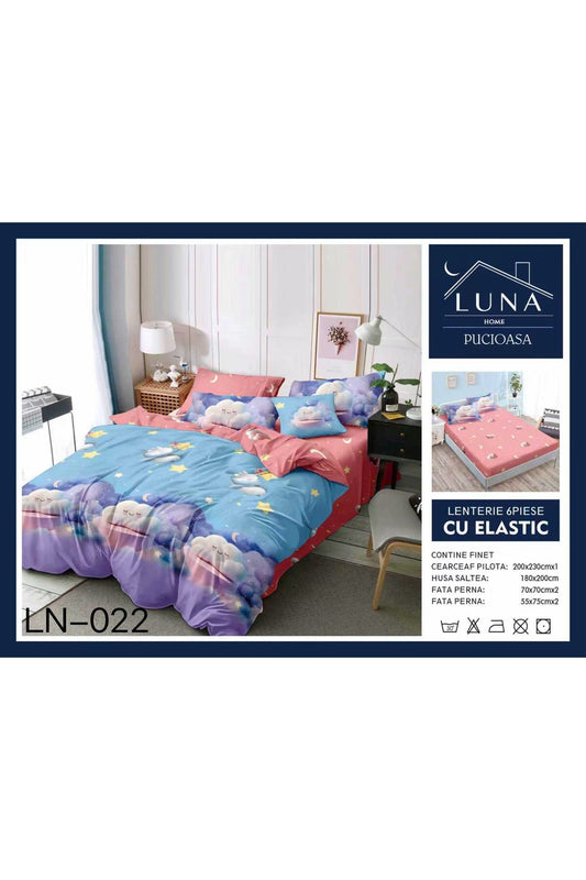 Set Lenjerie de Pat Finet 6 Piese (Pat Dublu) - Model cu Norisori