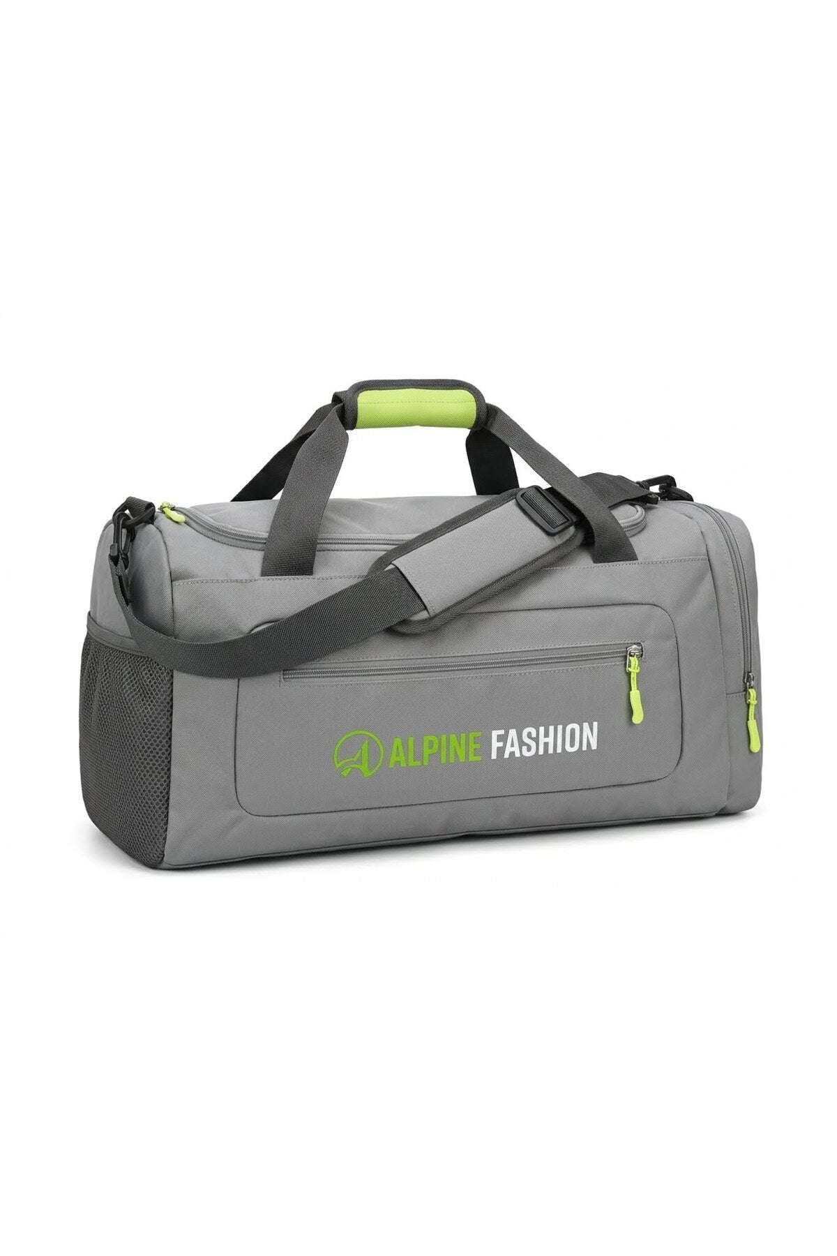 Geantă Sport și Călătorie, Compartiment Încălțăminte, Rezistentă la Apă, Gri/Verde