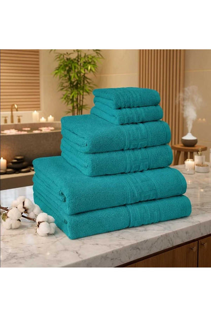 Set Prosoape Bumbac 100%, 6 Piese,diverse Culori, Absorbante și Fine,500gsm