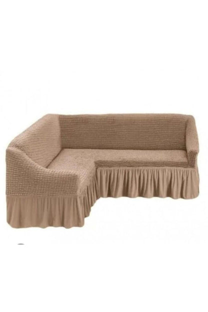 Husă Elastică și Creponată Pentru Colțar cu Volane, Material Elastic Universal, Diverse Culori