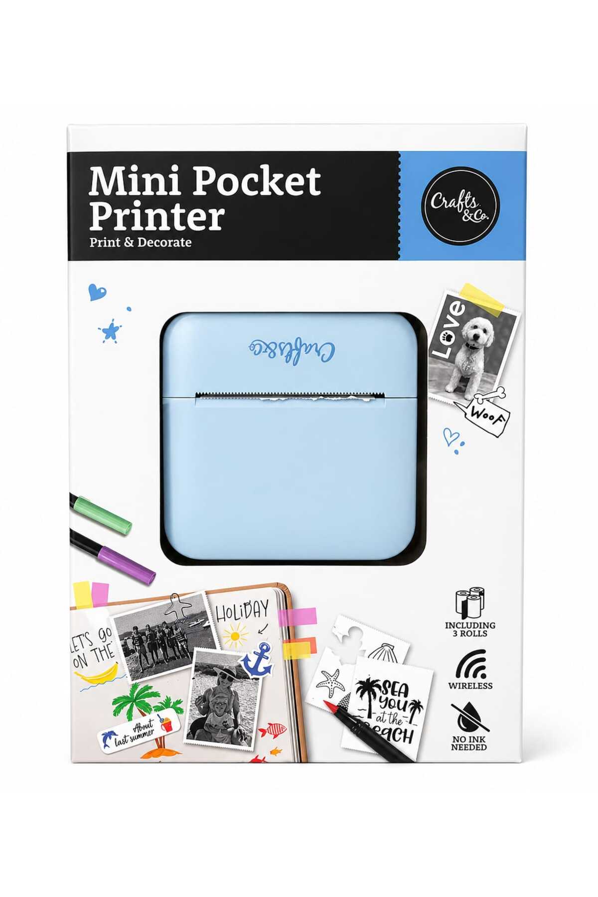 Mini Pocket Printer Este Imprimanta Portabilă Perfectă Pentru Creativitate Oriunde te Afli. Compactă