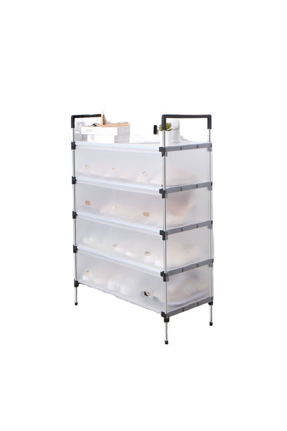 Organizator modular pentru încălțăminte XJ6207, uși transparente, 44x32x127 cm