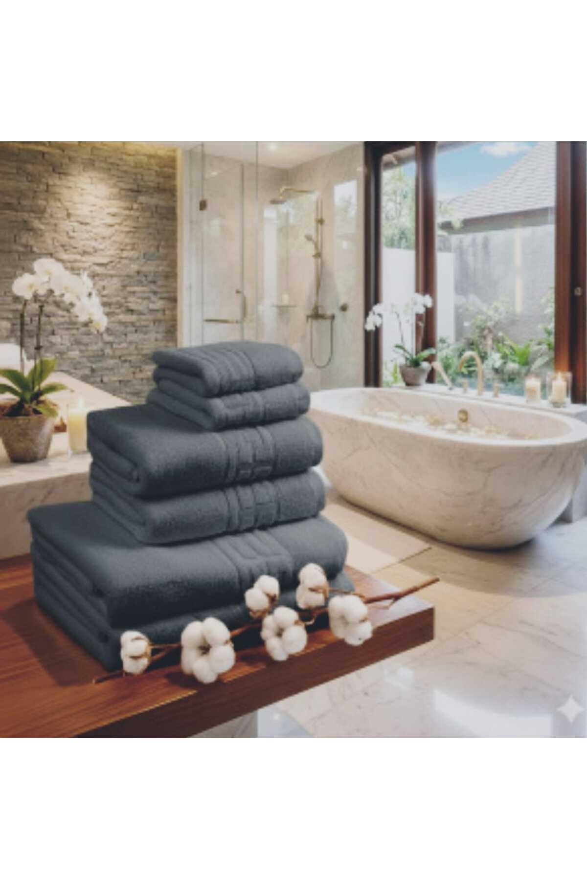 Set Prosoape Bumbac 100%, 6 Piese,diverse Culori, Absorbante și Fine,500gsm