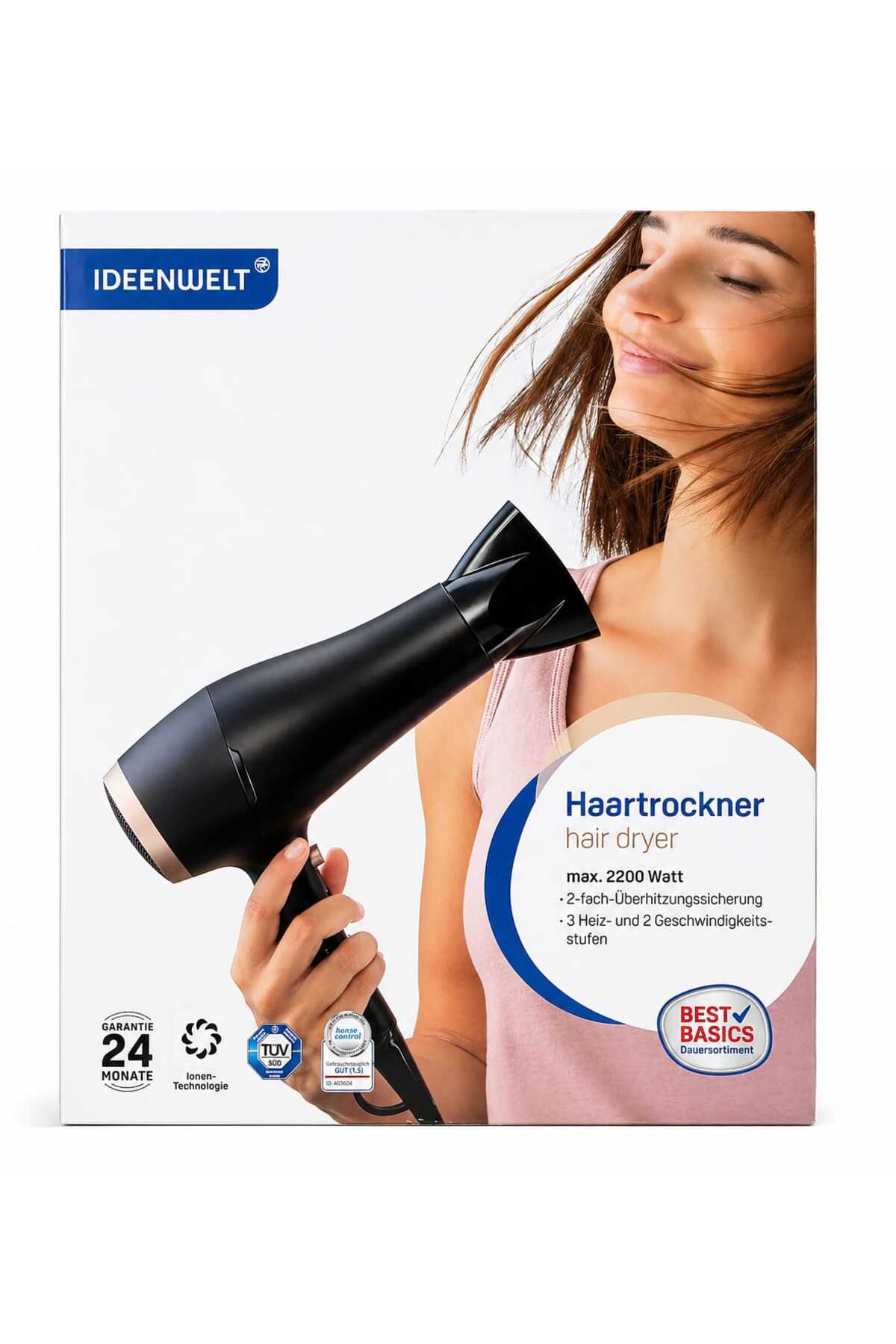 Uscător de Păr Ionic 2200W – Protecție Anti-Electrizare & Uscare Rapidă