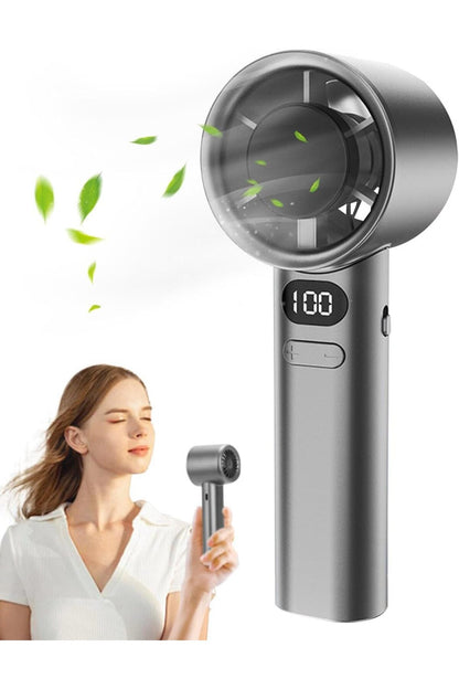 Mini Ventilator Portabil de Mana,usor,electric,100 Nivele de Ajustare a Vitezei,capacitate de Reincarcare USB,afisaj Digital LED,baterie 18000Ah