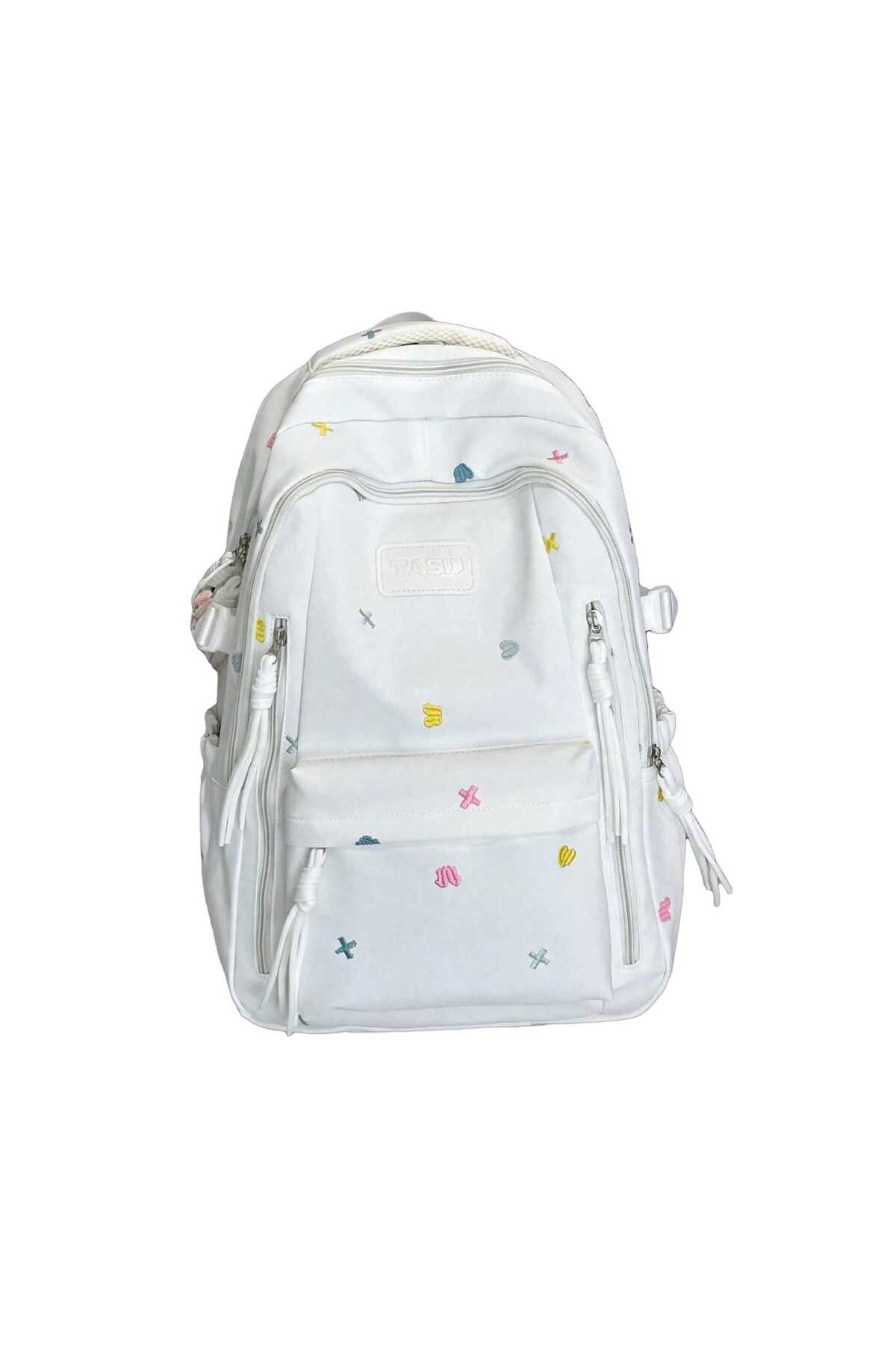 Ghiozdan pentru Fete, Model Japonez cu Broderie, Multicolor