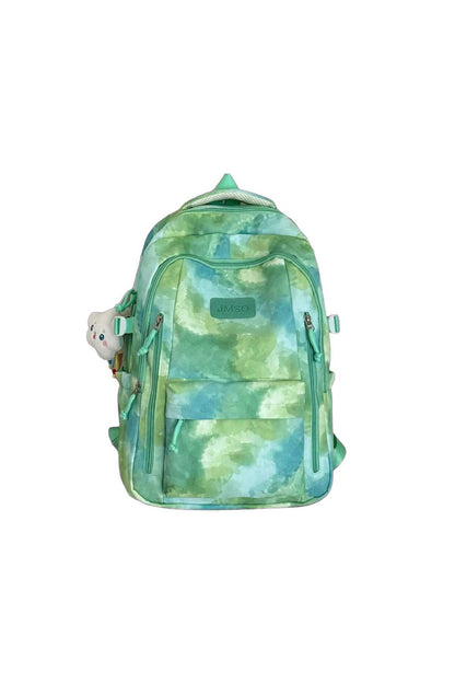 Rucsac Școală și Casual pentru Fete, Model Pastel Tie-Dye, Impermeabil, cu Compartimente
