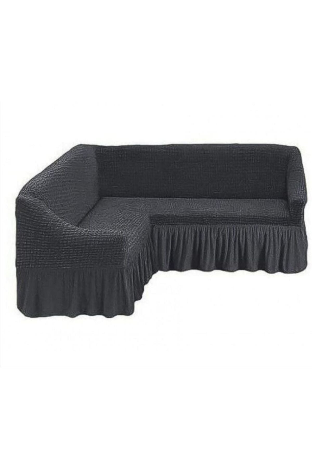 Husă Elastică și Creponată Pentru Colțar cu Volane, Material Elastic Universal, Diverse Culori