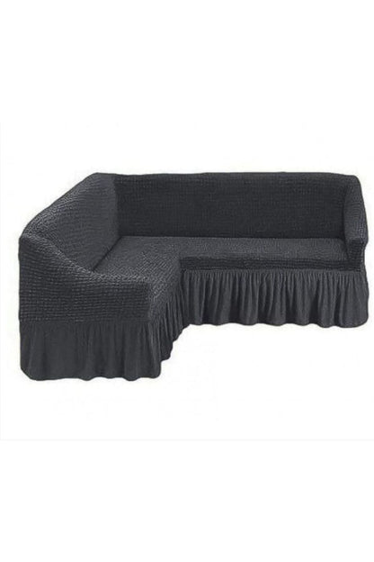 Husă Elastică și Creponată Pentru Colțar cu Volane, Material Elastic Universal, Diverse Culori
