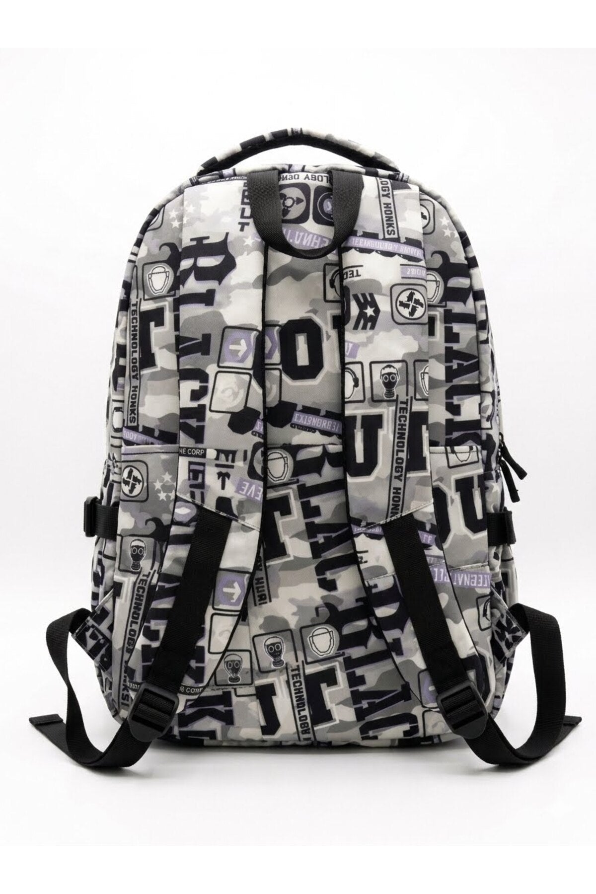 Rucsac pentru Copii, Temă Spațiu și Extratereștri, Compartiment Laptop/Tabletă, Albastru/Roșu