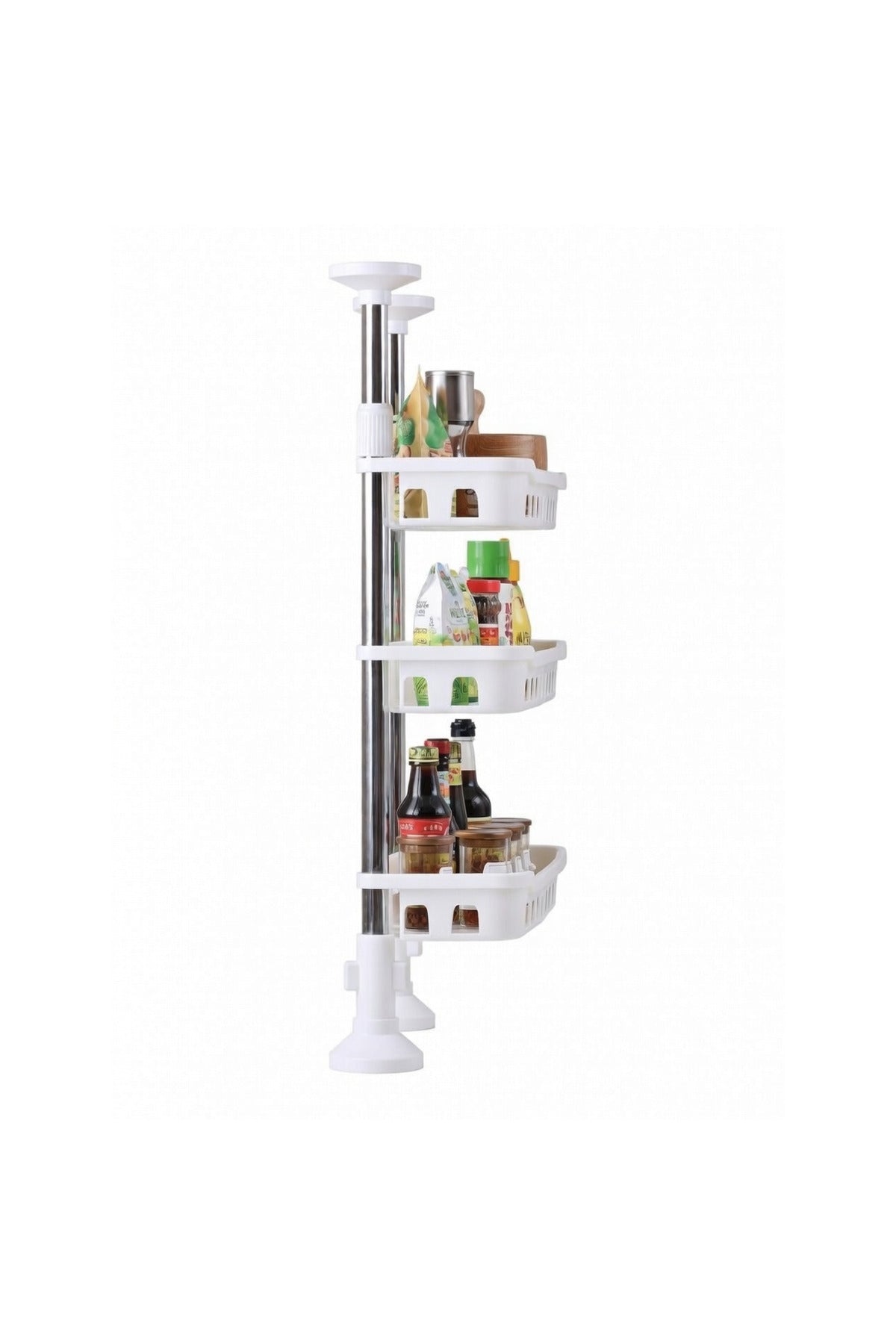 Raft organizator telescopic pentru bucătărie și baie, 3 polițe, 40-70 cm