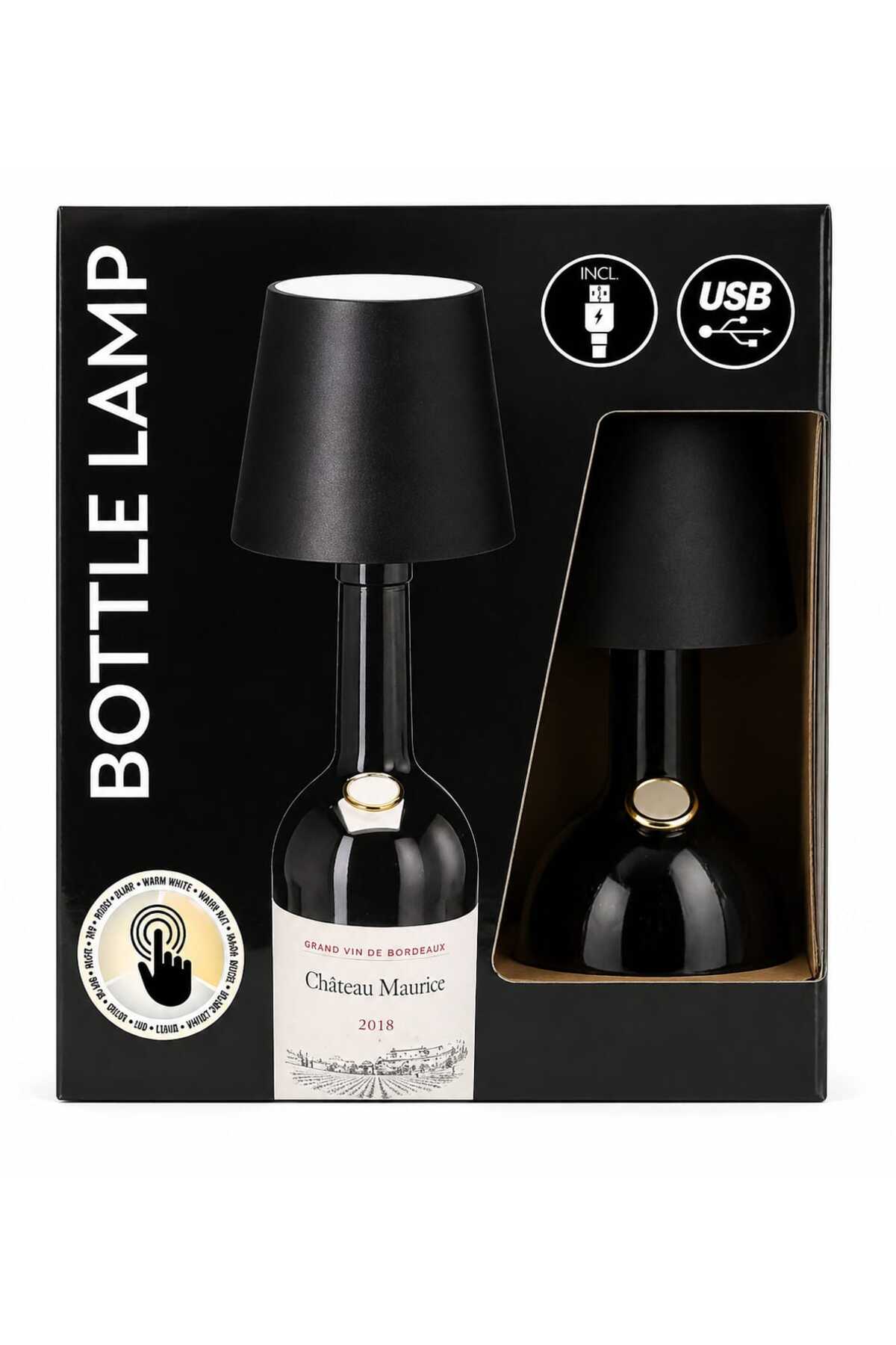 Lampă de Masă Modernă Tip Bottle Lamp, cu Design Elegant Inspirat Din Sticlă de Vin