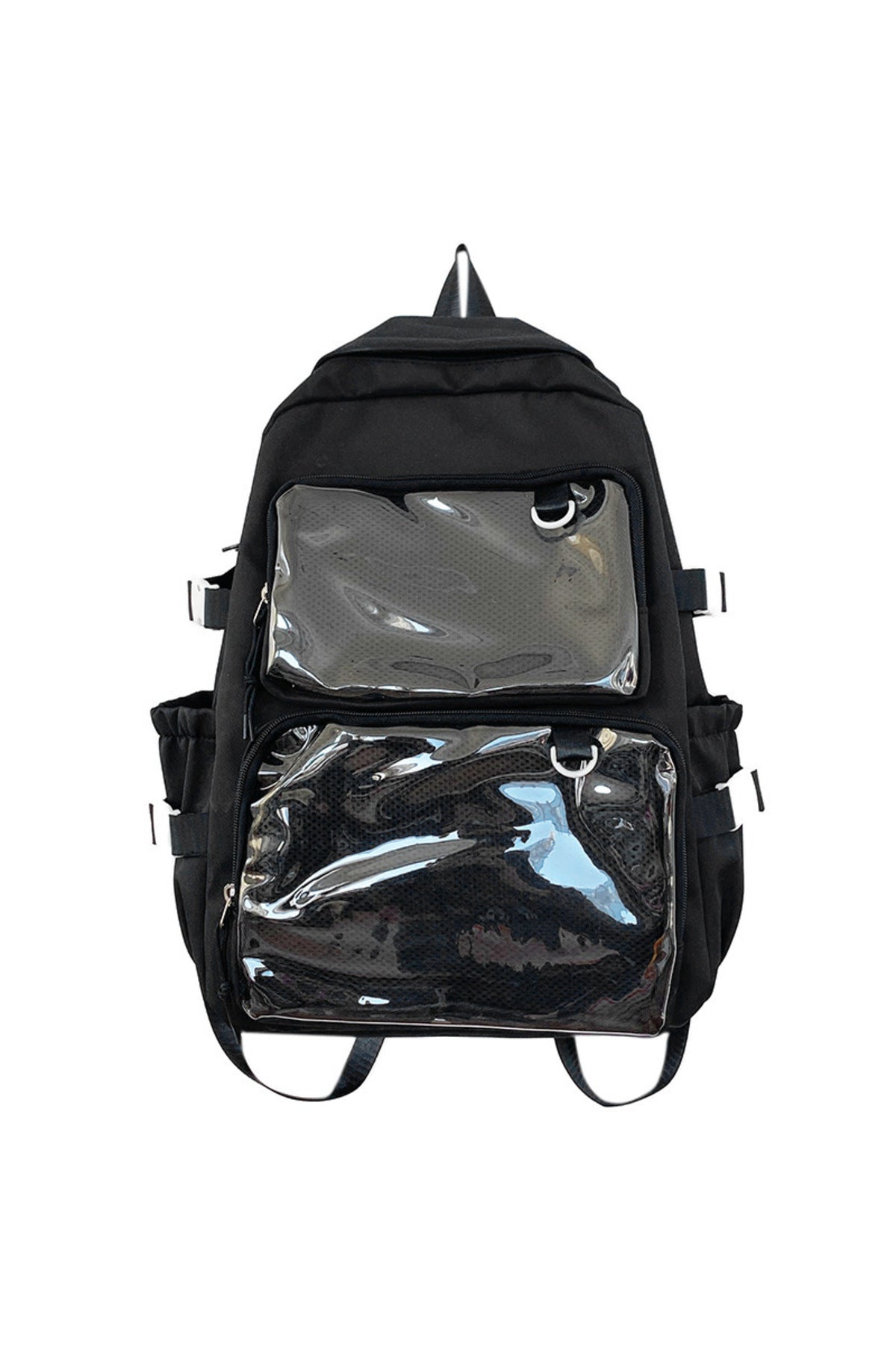 Rucsac Ita Bag cu Buzunare, Ghiozdan Liceu, Stil Coreean, Impermeabil, Negru