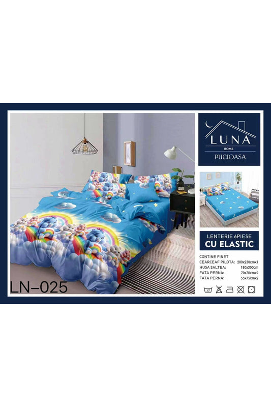 Set Lenjerie de Pat Finet 6 Piese (Pat Dublu) - Model cu Ursuleti
