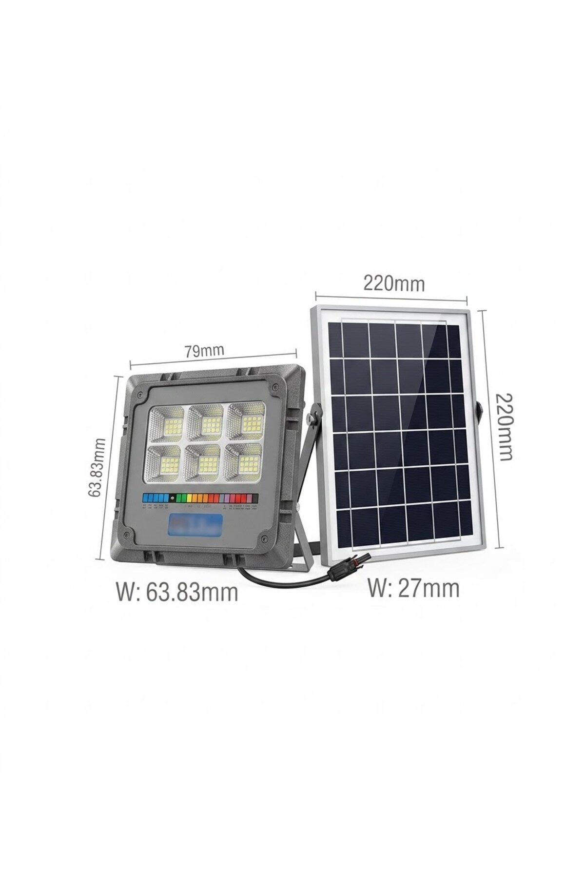 Jiayi Proiector LED Solar, Putere 400W, Autonomie 12h, Kit Complet cu Panou Fotovoltaic și Telecomandă, Rezistent la Apă IP66/IP67, Lumină Alb Rece 6000K, Funcție Automat/Amurg