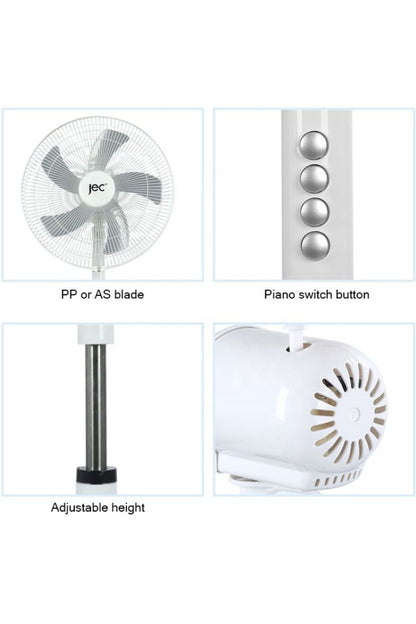 SF Ventilator de Podea 55W, Diametru 40 Cm,elice cu 5 Palete,3 Trepte Viteza, Oscilant,Alb