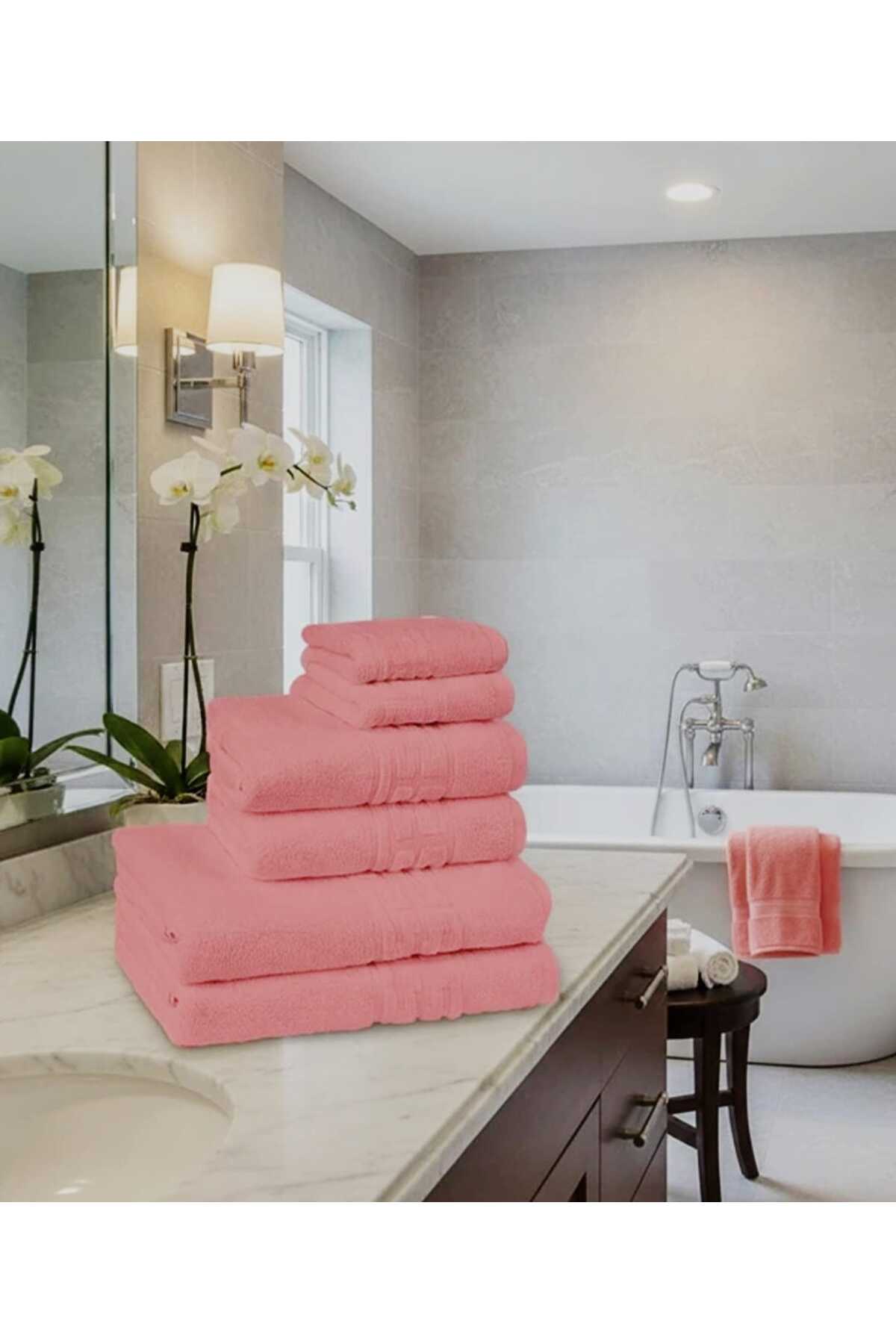 Set Prosoape Bumbac 100%, 6 Piese,diverse Culori, Absorbante și Fine,500gsm