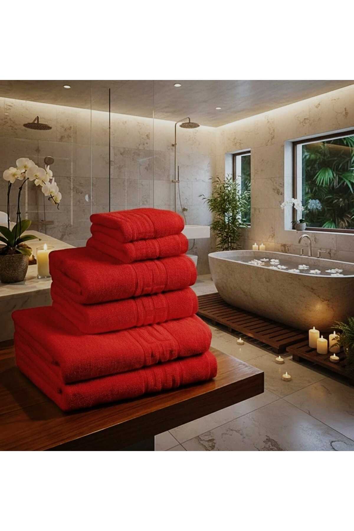 Set Prosoape Bumbac 100%, 6 Piese,diverse Culori, Absorbante și Fine,500gsm