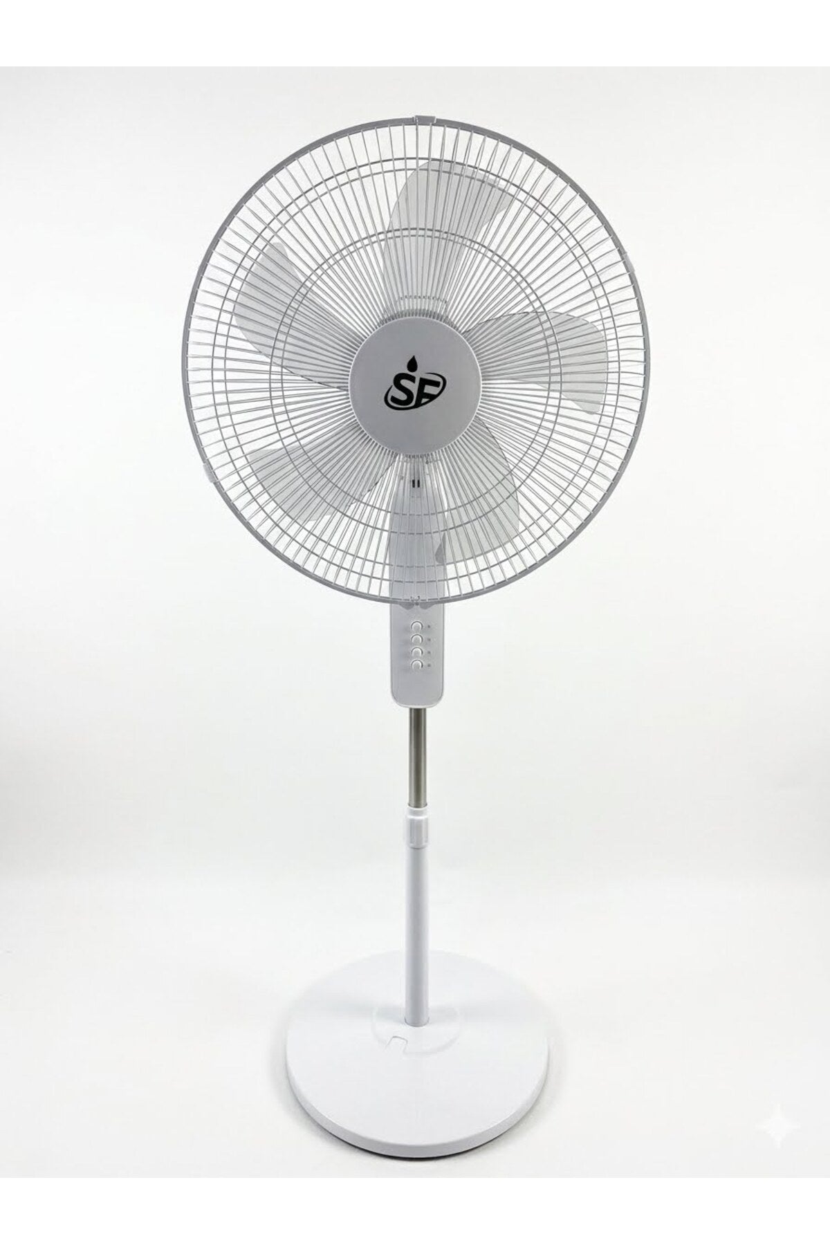 SF Ventilator de Podea 55W, Diametru 40 Cm,elice cu 5 Palete,3 Trepte Viteza, Oscilant,Alb