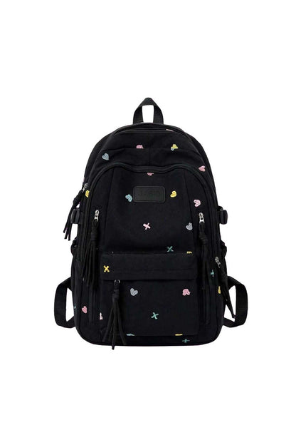 Ghiozdan pentru Fete, Model Japonez cu Broderie, Multicolor