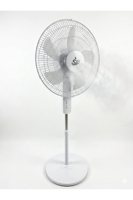 SF Ventilator de Podea 55W, Diametru 40 Cm,elice cu 5 Palete,3 Trepte Viteza, Oscilant,Alb
