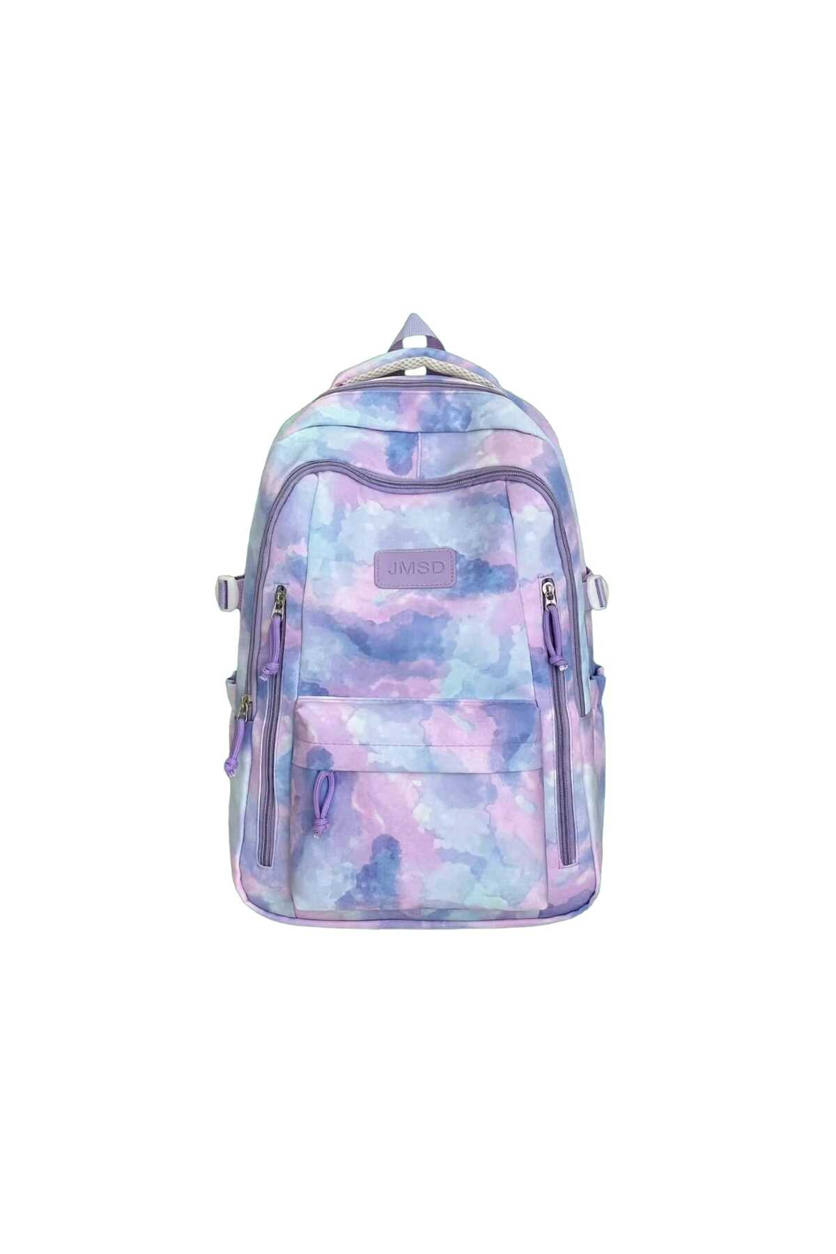 Rucsac Școală și Casual pentru Fete, Model Pastel Tie-Dye, Impermeabil, cu Compartimente