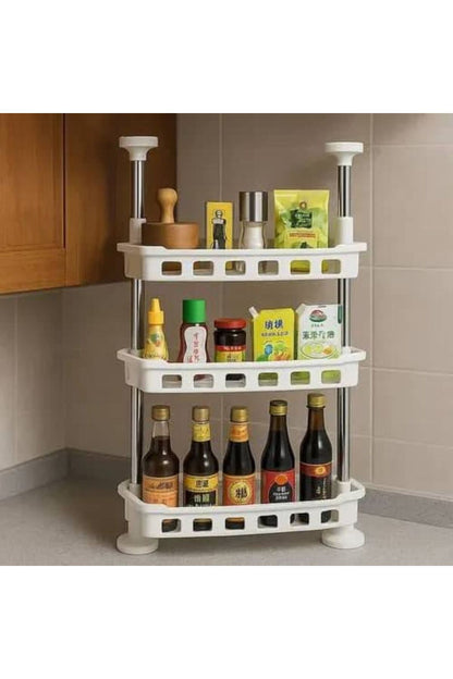 Raft organizator telescopic pentru bucătărie și baie, 3 polițe, 40-70 cm
