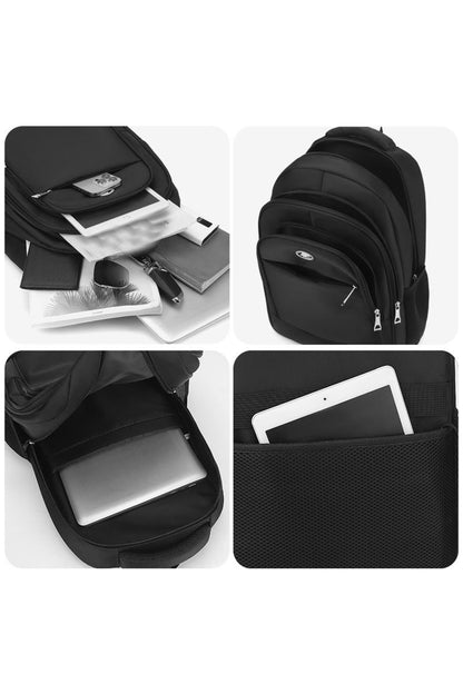 Rucsac Școală și Urban, Capacitate Mare, Compartiment Laptop, Negru