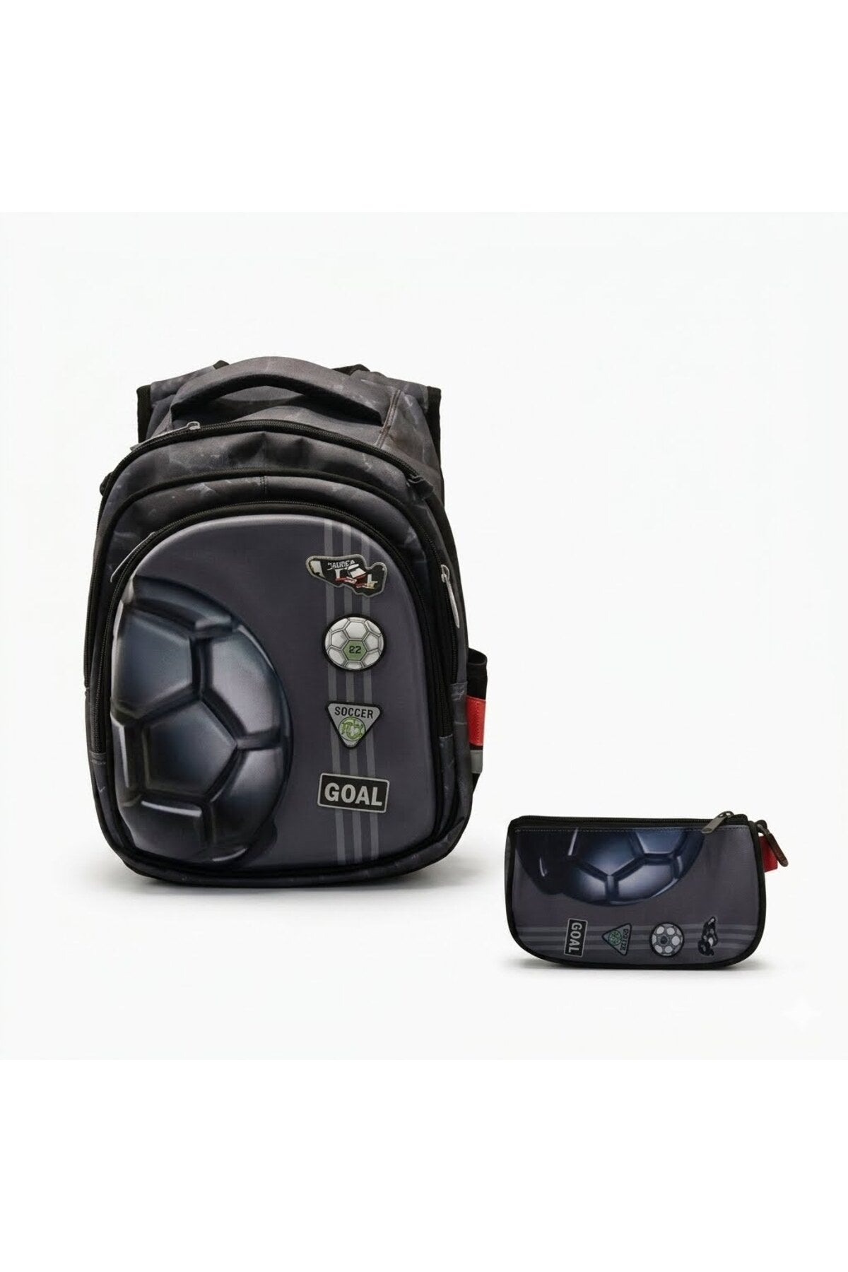 Set Ghiozdan Anatomic 3D Fotbal pentru Băieți, Clasele 1-4, Impermeabil, Include Penar, Model Premium