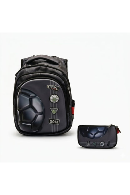 Set Ghiozdan Anatomic 3D Fotbal pentru Băieți, Clasele 1-4, Impermeabil, Include Penar, Model Premium